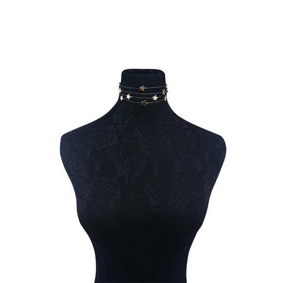 💕Last one Layered Stars Choker Necklace - Picture 5 of 8